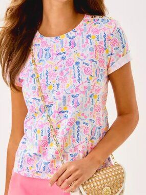 Lilly Pulitzer Barreto Knit Top Multi Summer Serenade  Size Medium